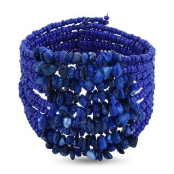 Purple Seed Beaded Adjustable Bracelet 4.00 ctw - Picture 1 of 3